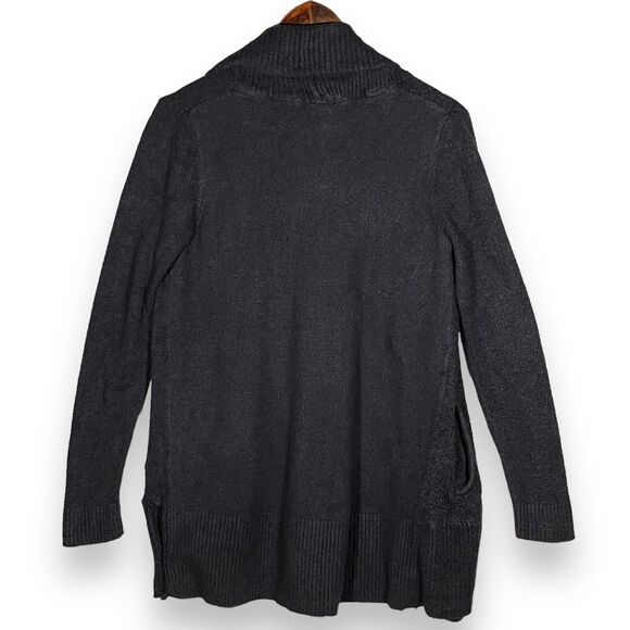 Max & Mia Open Cardigan Women Size S Black Pockets Stretch Long Sleeve Knit - Picture 5 of 12